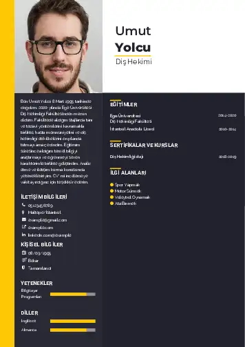 Diş Hekimi cv indir